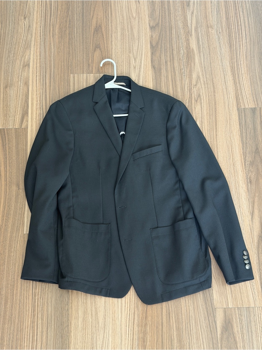 Men's Black Single-Breasted Blazer - Classic Tailored Sport Coat